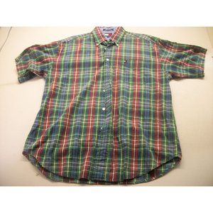 Tommy Hilfiger Button Up Flannel Short Sleeve Size Large